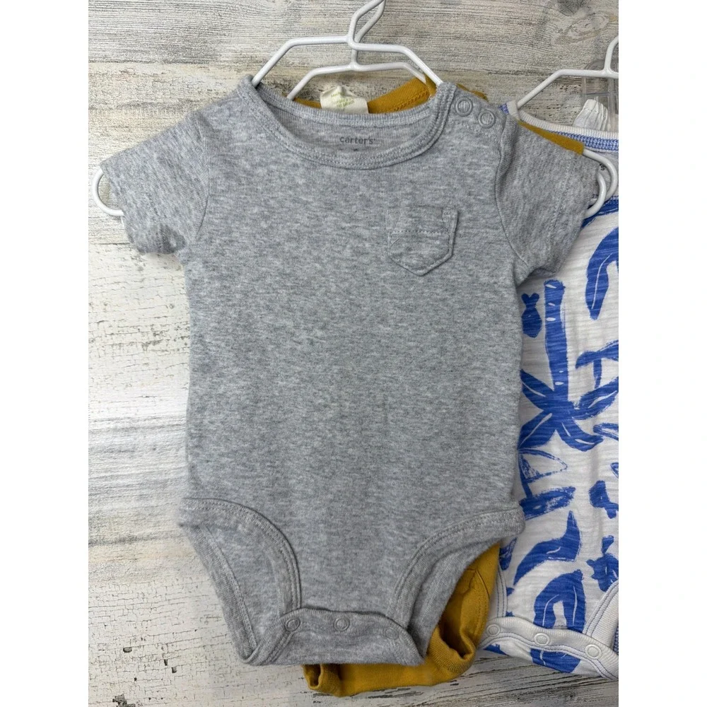 Carter's Bodysuit Shorts Swimsuit Boys Size 3m Summer Bundle Coastal Resort